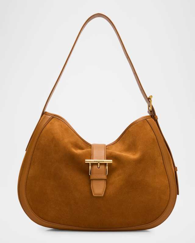 T-Bar Suede Shoulder Bag